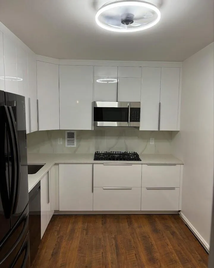Renovated kitchen with quartz countertops in Cambridge